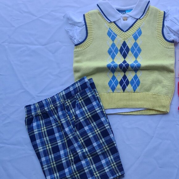 Kohl’s Yellow Sweater Vest Set, Baby Boy, 12M, 3pc, NWT - Picture 1 of 3